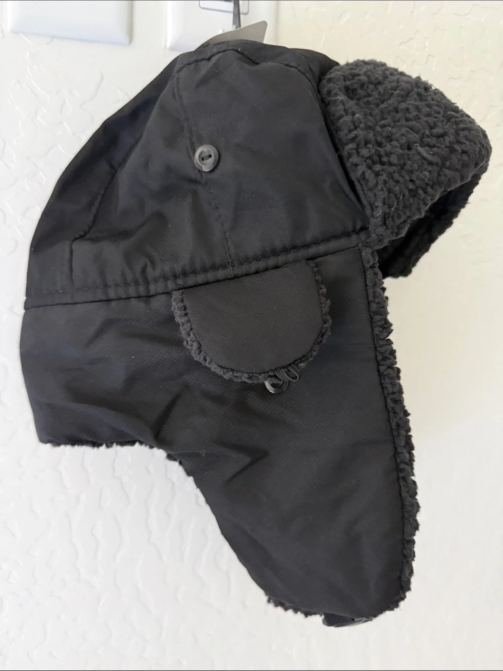 🆕 Black Faux Shearling Trapper Hat